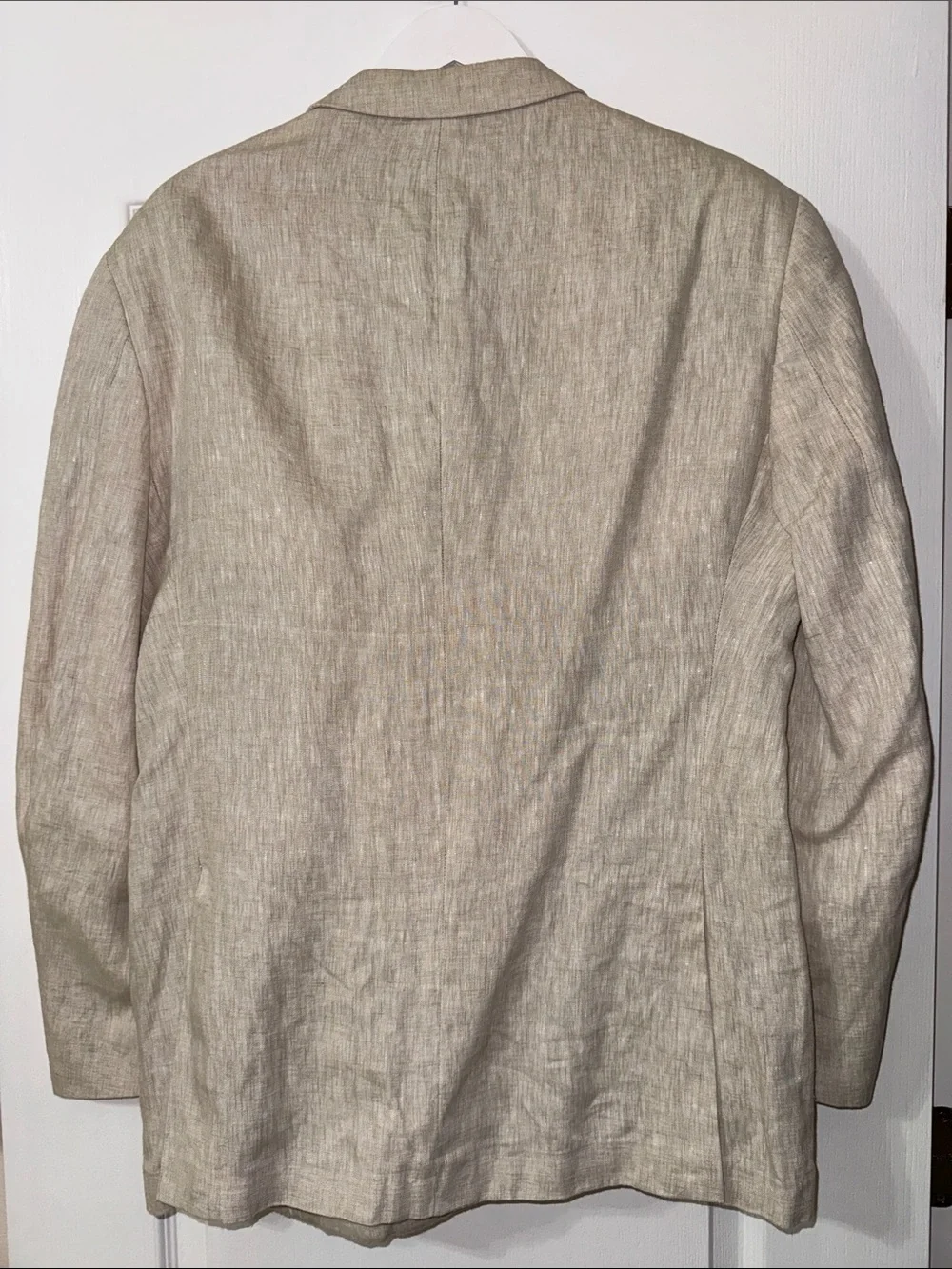 HASPEL Men's Linen Blazer in Natural Beige 46R